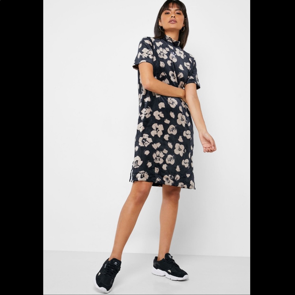 Adidas Originals bellista floral velvet dress S